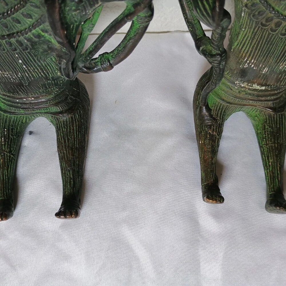 2x Cast Brass Warrior Monkeys Figurines/Statues - ROBB & STUCKEY - SHIPS FREE - Picture 4 of 8